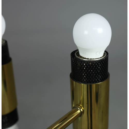 145 - 1970s AMERICAN GILT BRASS CEILING LIGHT. With twelve lights 100cm H x 62cm W.