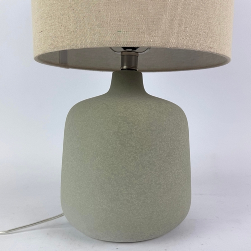 153 - CERAMIC TABLE LAMPS, A PAIR. with shades, each 48cm H approx. (2).