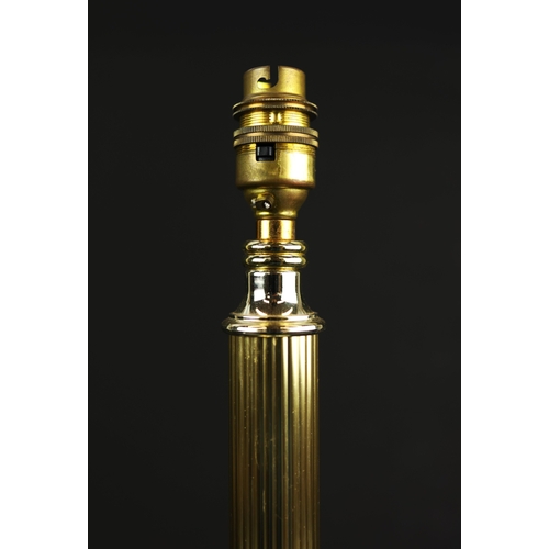 159 - SET OF THREE MID CENTURY CONTINENTAL GLASS AND GILT METAL TABLE LAMPS. Largest 34cm H x 20cm W.