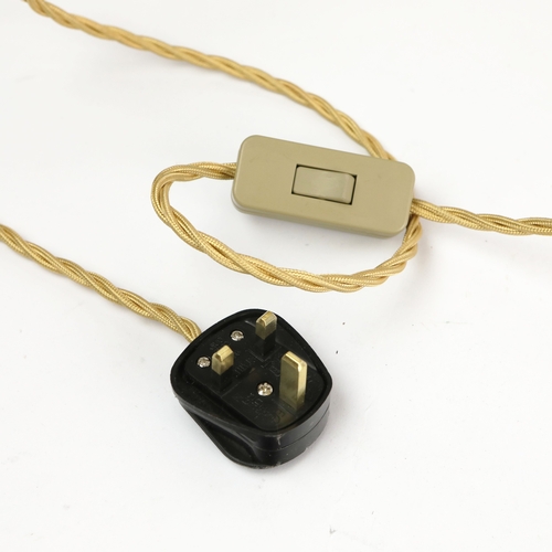 161 - ITALIAN CERAMIC TABLE LAMPS, A PAIR. with beaded shades, 80cm H each approx. (2).