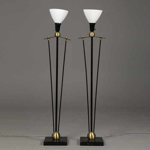 162 - MID-CENTURY ITALIAN FLOOR LAMPS (2). a pair, 139cm H.