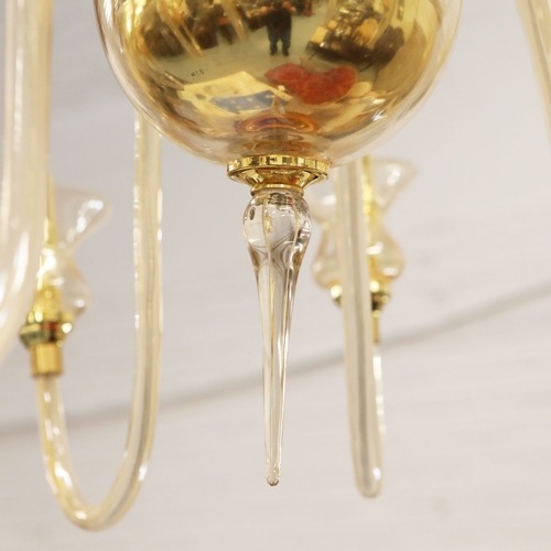 17 - PAIR MURANO BELLA FIGURA LEONARDO CHANDELIERS. two tier, 12 branch model, 1m drop, 80cm D. (2).