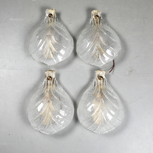 173 - MURANO GLASS WALL LIGHTS, A SET OF 4. 35cm H each approx. (4).