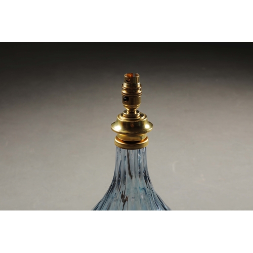 177 - MURANO STYLE DIMPLED GLASS TABLE LAMPS, A PAIR. 58cm H approx. (2).