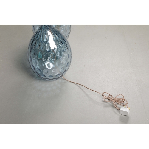 177 - MURANO STYLE DIMPLED GLASS TABLE LAMPS, A PAIR. 58cm H approx. (2).