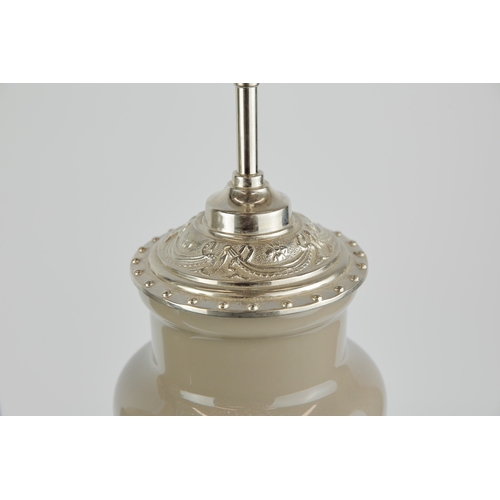 18 - BELLA FIGURA TABLE LAMPS, A PAIR. with differing shade carriers, 58cm H each not including shade car... 