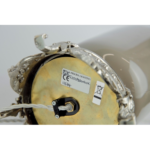 18 - BELLA FIGURA TABLE LAMPS, A PAIR. with differing shade carriers, 58cm H each not including shade car... 