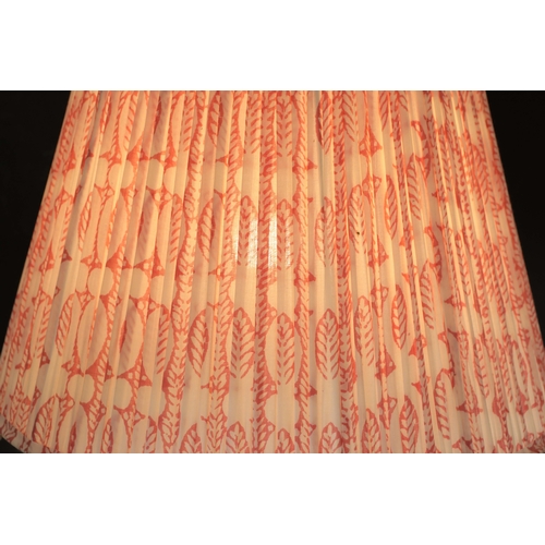 192 - SET OF THREE TABLE LAMPS WITH SHADES. One black column and two glass Each approx 60cm H.