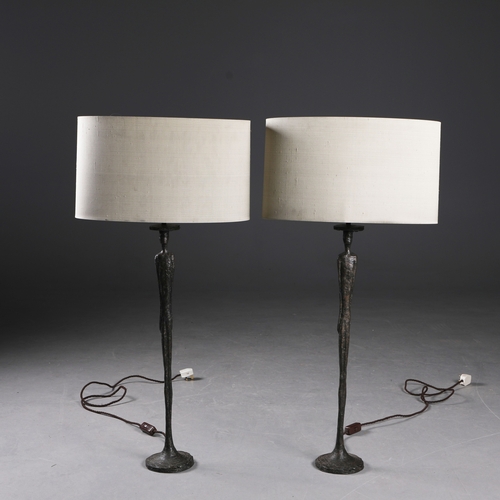 2 - PORTA ROMANA MAN 1 TABLE LAMPS, A PAIR. with Porta Romana shades, 92.5cm H each approx. (2).