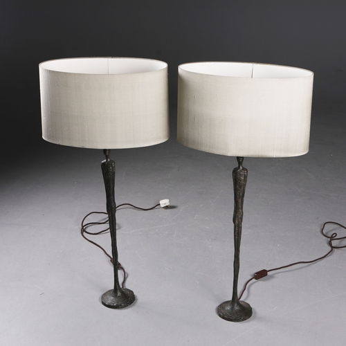 2 - PORTA ROMANA MAN 1 TABLE LAMPS, A PAIR. with Porta Romana shades, 92.5cm H each approx. (2).