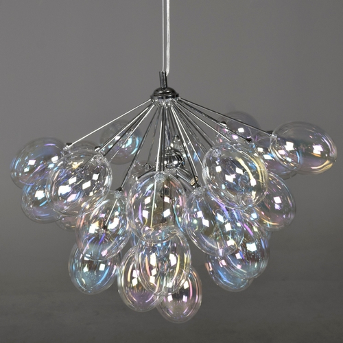 205 - SPUTNIK STYLE CHANDELIER. shaped glass shades 60cm x 60cm.