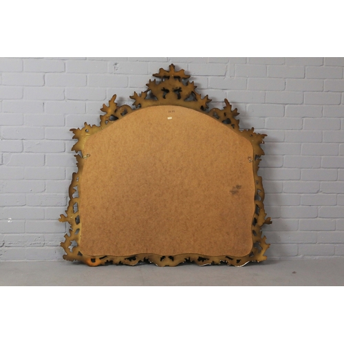282 - BAROQUE STYLE OVERMANTLE WALL MIRROR. 120cm x 117cm approx.
