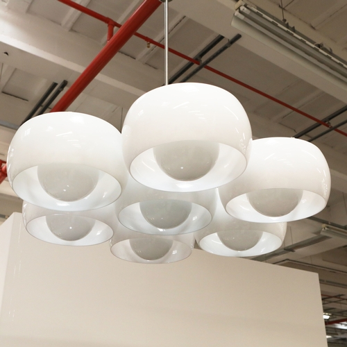 32 - ARTEMIDE EPTACLINIO CEILING LIGHT. by Vico Magistretti, vintage 20th Century, 120cm W approx.