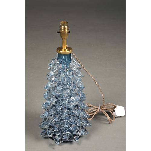 35 - MURANO ROSTRATO GLASS TABLE LAMPS, A PAIR. 45cm H approx. (2).