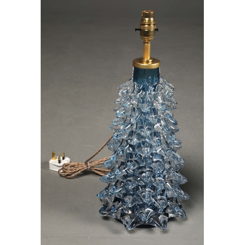 35 - MURANO ROSTRATO GLASS TABLE LAMPS, A PAIR. 45cm H approx. (2).