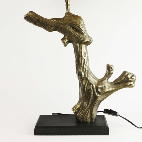 36 - ROBERT LANGFORD TREE BRANCH LAMP. with a shade, overall height including shade 85cm t.