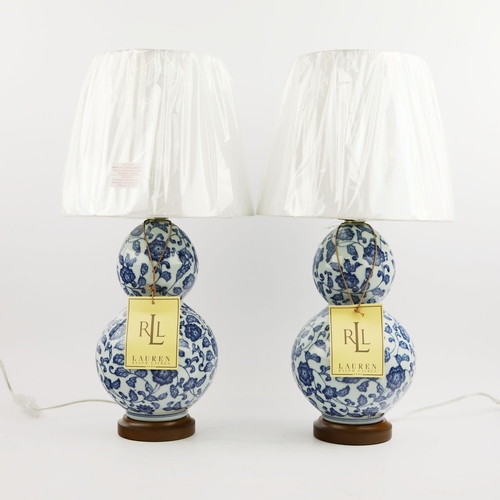 45 - LAUREN RALPH LAUREN HOME TABLE LAMPS, A PAIR. with shades, 50cm H each approx. (2).