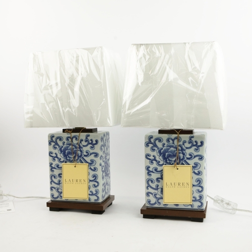 46 - LAUREN RALPH LAUREN HOME TABLE LAMPS, A PAIR. with shades, 42cm H each approx. (2).
