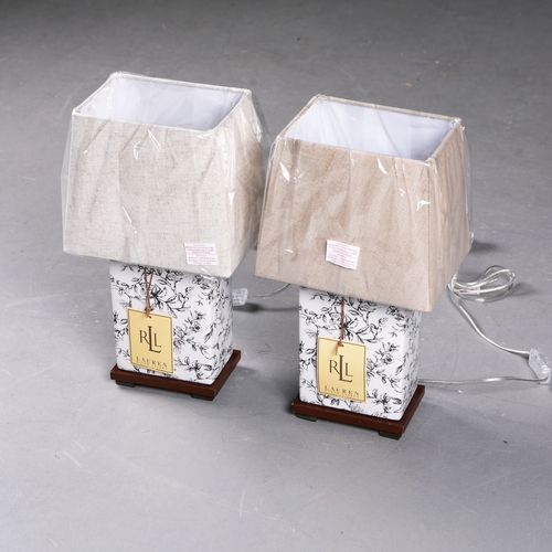 51 - LAUREN RALPH LAUREN HOME TABLE LAMPS, A PAIR. with shades, 41cm H each approx. (2).