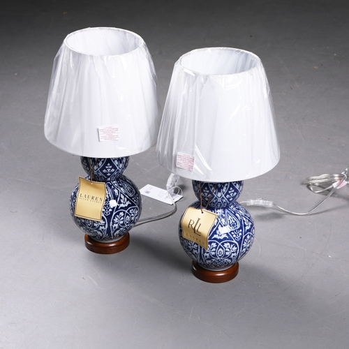 52 - LAUREN RALPH LAUREN HOME TABLE LAMPS, A PAIR. with shades, 49cm H each approx. (2).