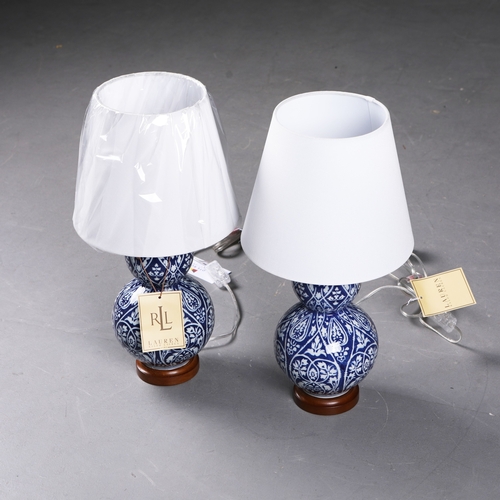 53 - LAUREN RALPH LAUREN HOME TABLE LAMPS, A PAIR. with shades, 49cm H each approx. (2).