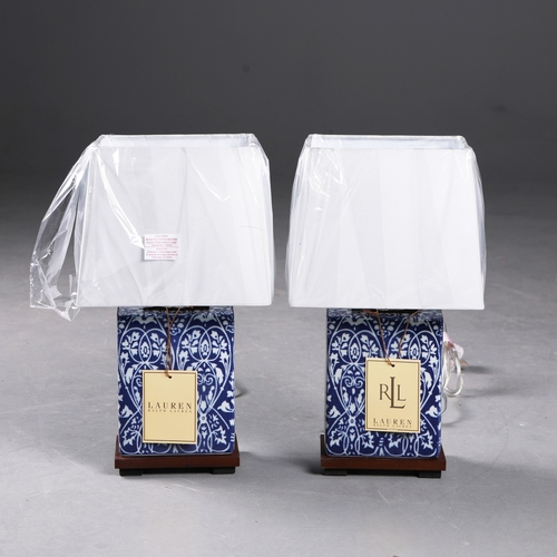 55 - LAUREN RALPH LAUREN HOME TABLE LAMPS, A PAIR. with shades, 41cm H each approx. (2).