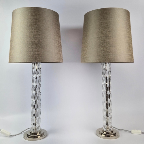 10 - PORTA ROMANA TABLE LAMPS, A PAIR. with Porta Romana Shades, 82cm H approx. (2).