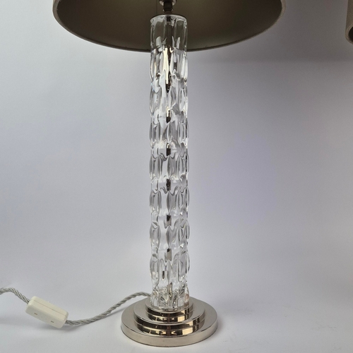 10 - PORTA ROMANA TABLE LAMPS, A PAIR. with Porta Romana Shades, 82cm H approx. (2).