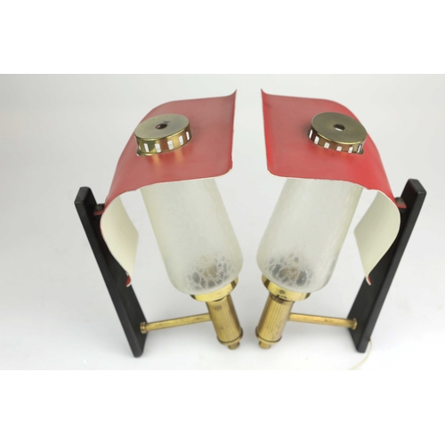 123 - PAIR OF 1960s ITALIAN STILNOVO STYLE WALL LIGHTS. 29cm H x 18cm W x 18cm D.
