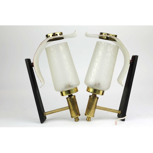 123 - PAIR OF 1960s ITALIAN STILNOVO STYLE WALL LIGHTS. 29cm H x 18cm W x 18cm D.