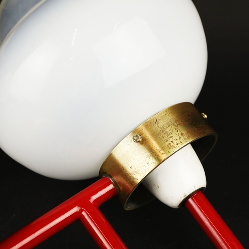 125 - PAIR OF 1960s SWEDISH HANS-AGNE JAKOBSSON AB MARKARYD WALL LIGHTS. Red metal and copper 30cm H x 20c... 