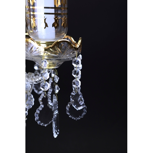 133 - BOHEMIAN STYLE TABLE LAMP. 5 branch, glass with gilt detail, 70.5cm H approx.