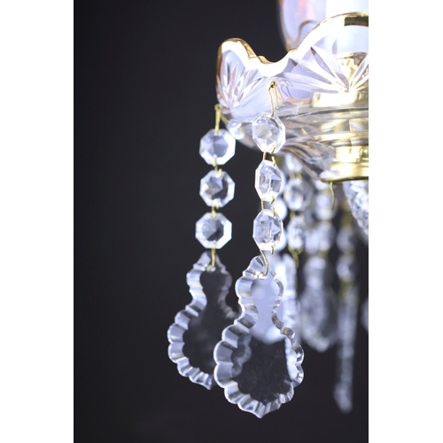 133 - BOHEMIAN STYLE TABLE LAMP. 5 branch, glass with gilt detail, 70.5cm H approx.