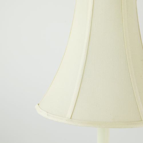 135 - CANDLE STICK FORM TABLE LAMPS, A PAIR. with shades, 75cm H approx. (2).