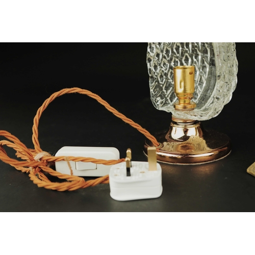 143 - 1940'S MURANO GLASS TABLE LAMPS, 2 DIFFERING. gilt metal stands, 41cm H at tallest approx. (2).