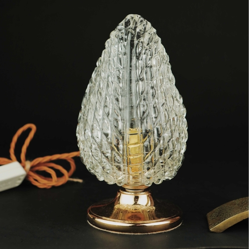 143 - 1940'S MURANO GLASS TABLE LAMPS, 2 DIFFERING. gilt metal stands, 41cm H at tallest approx. (2).