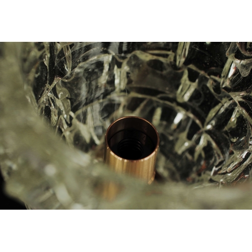 143 - 1940'S MURANO GLASS TABLE LAMPS, 2 DIFFERING. gilt metal stands, 41cm H at tallest approx. (2).