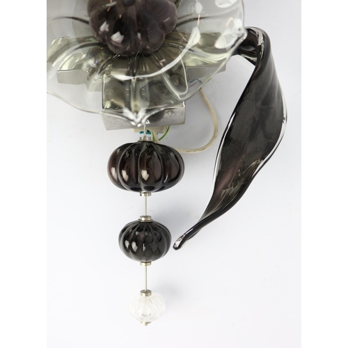 146 - MURANO GLASS WALL LIGHT. 80cm x 40cm x 20cm approx.