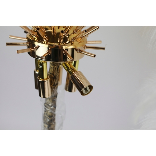 149 - FEATHERED PALM TREE TABLE LAMPS, A PAIR. 75cm H approx. (2).