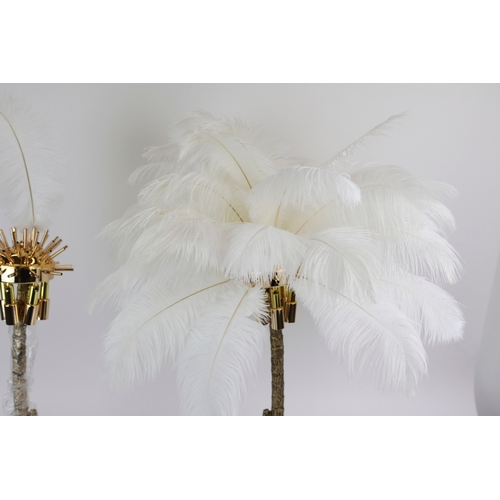 149 - FEATHERED PALM TREE TABLE LAMPS, A PAIR. 75cm H approx. (2).