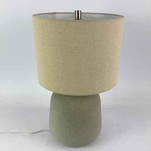 153 - CERAMIC TABLE LAMPS, A PAIR. with shades, each 48cm H approx. (2).
