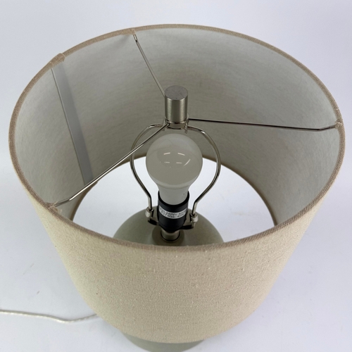 153 - CERAMIC TABLE LAMPS, A PAIR. with shades, each 48cm H approx. (2).