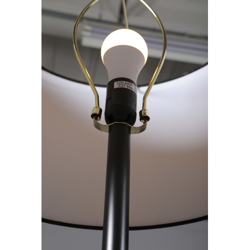 154 - FLOOR LAMPS, A PAIR. with shades, 170cm H each approx. (2).