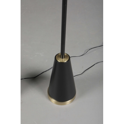 154 - FLOOR LAMPS, A PAIR. with shades, 170cm H each approx. (2).