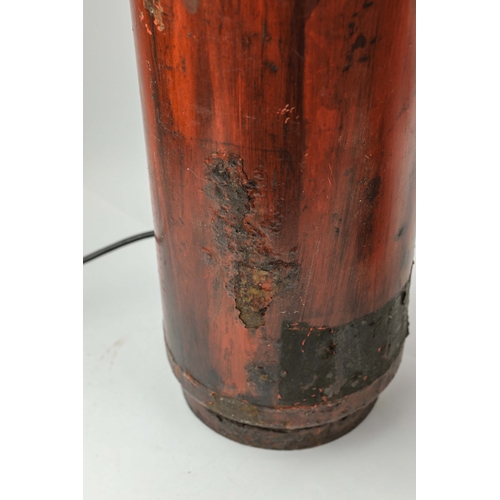 157 - PAIR OF VINTAGE FIRE EXTINGUISHER CONVERTED TABLE LAMPS. 68cm H approx.