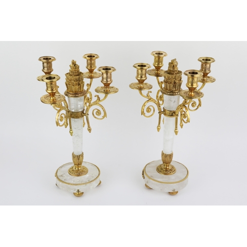 160 - HOLLYWOOD REGENCY STYLE CANDELABRA, A PAIR. 37cm H approx. (2).