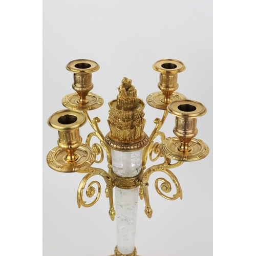 160 - HOLLYWOOD REGENCY STYLE CANDELABRA, A PAIR. 37cm H approx. (2).