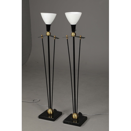 162 - MID-CENTURY ITALIAN FLOOR LAMPS (2). a pair, 139cm H.