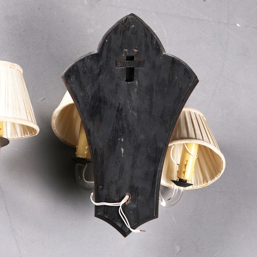 163 - MID-CENTURY ITALIAN GLASS WALL SCONCES (2). a pair, 35cm H x 34cm W approx.