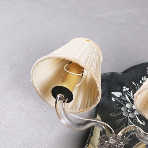 163 - MID-CENTURY ITALIAN GLASS WALL SCONCES (2). a pair, 35cm H x 34cm W approx.